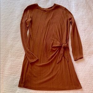 Lefties Rust Orange Ribbed Knit Dress Size S